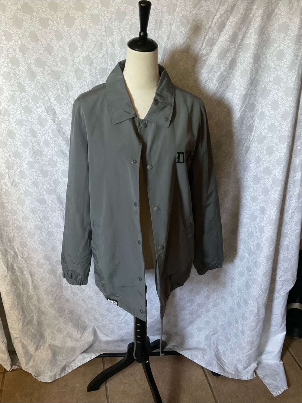 DIXXON Men's Gray Windbreaker Coach Jacket